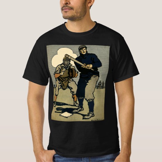 T-shirt Joueurs De Baseball vintages, Art Stylisé (Devant)