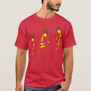 T-shirt Joueurs de flûte tribale colorée Arizona Kokopelli
