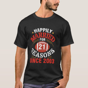 T-shirt Joueurs De Football Heureux Mariés Pour 21 Saisons