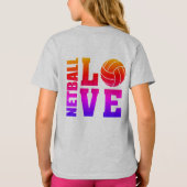 T-shirt Joueurs De Netball, J'Aime Netball, Couleur (Dos)