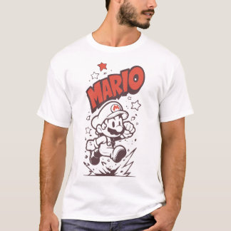 T-shirt Joueurs Pixel Mario Plombier Rétro