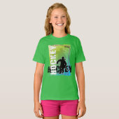 T-shirt Joueuse Abstraite de hockey (Devant entier)