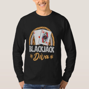 T-shirt Joueuse BLACKJACK DIVA Card Blackjack Casino Femme