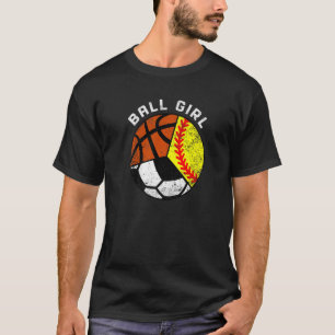 T-shirt Joueuse de balle softball de football de basketbal