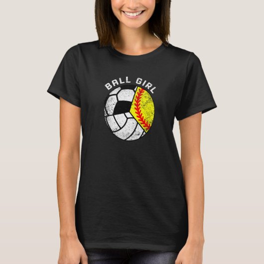 T-shirt Joueuse de balle softball de volley-ball (Devant)
