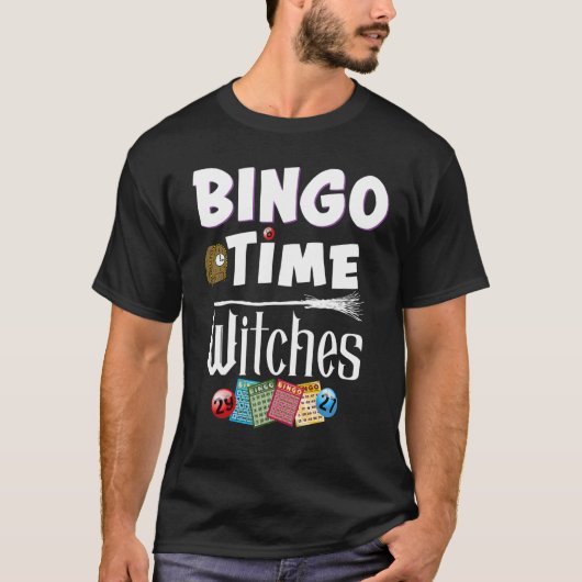 T-shirt Joueuse de bingo d'Halloween sorcières de temps fe (Devant)