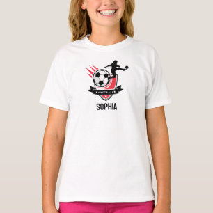 T-shirt Joueuse de football fille, Ballotin de l'équipe de