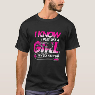T-shirt Joueuse de hockey sur glace femmes filles enfants