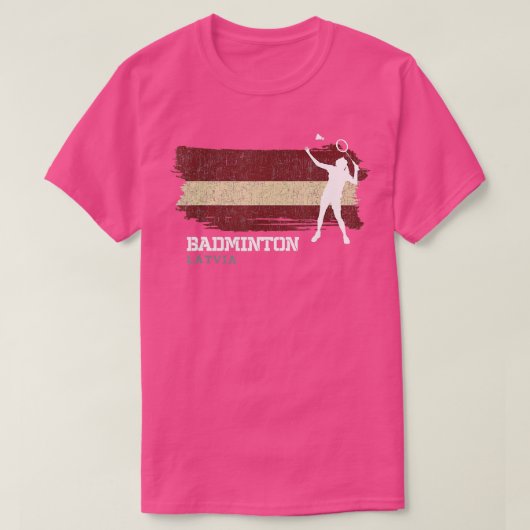 T-shirt Joueuse de jeux nets de Lettonie Badminton (Design devant)