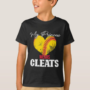 T-shirt Joueuse de softball Femmes Filles Princesse Crampo