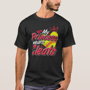 T-shirt Joueuse de softball filles Cleats Princess Sport P