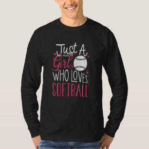 T-shirt Joueuse De Softball Graphique Femmes Et Filles