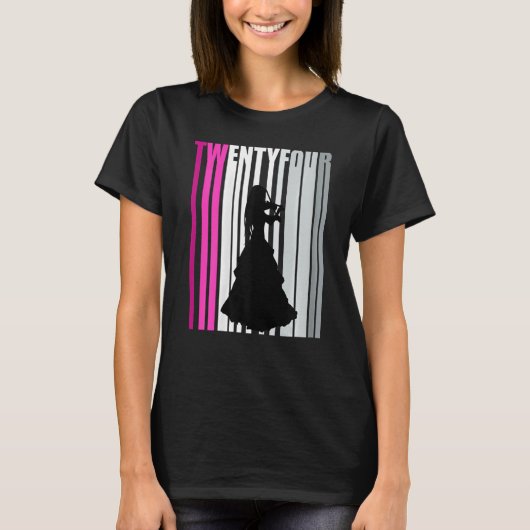 T-shirt Joueuse de violon 24e Joueuse Anniversaire (Devant)