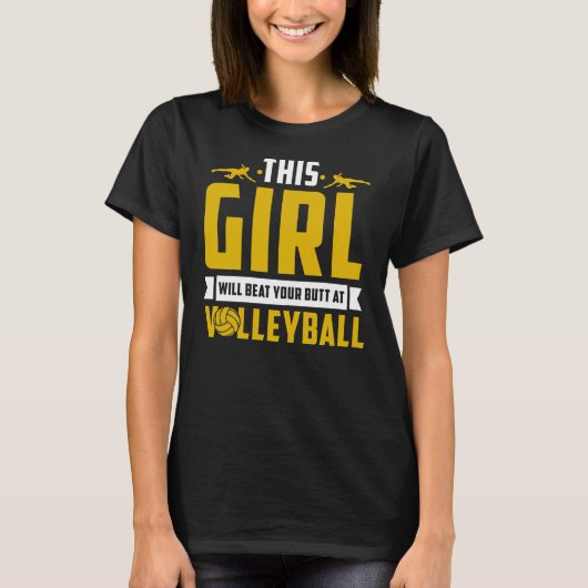 T-shirt Joueuse De Volley-Ball Femme Cette Fille Joue (Devant)