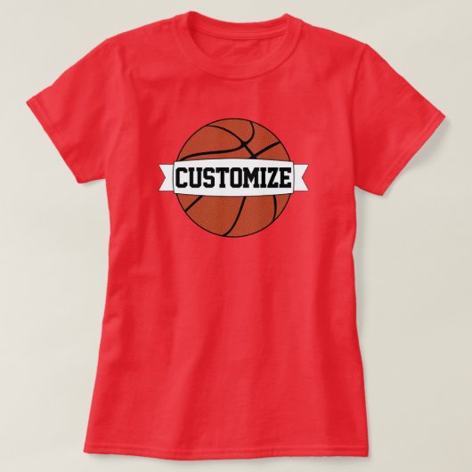 T-shirt Joueuse/entraîneuse de basket-ball féminin Nom de (Design devant)