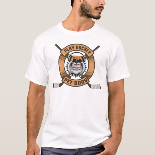 T-shirt Jouez aux chiens de compagnie de hockey (Devant)