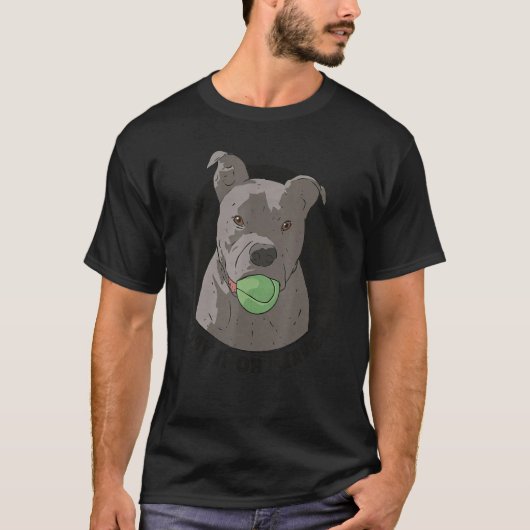 T-shirt Jouez-Le Pour Laisser Le Pitbull Chien Avec Tennis (Devant)