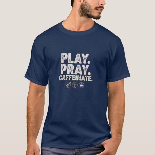 T-shirt Jouez Priez Caffeinez (Devant)