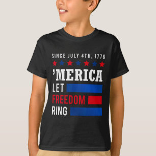 T-shirt Jour 4 Juillet Etats-Unis Drapeau Amérique Laisser