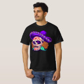 T-shirt Jour adorable du crâne mort avec Casquette violet (Devant entier)