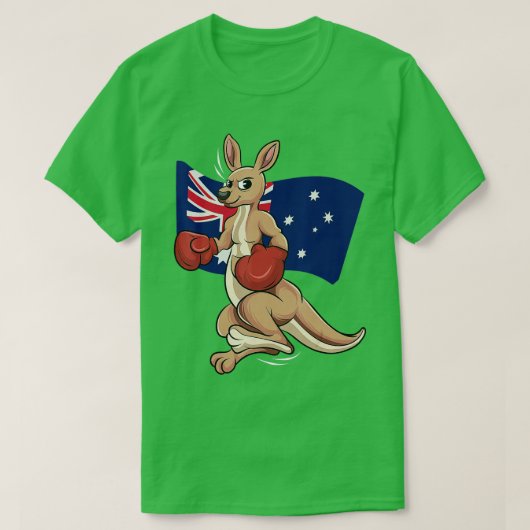 T-shirt Jour australien Cute Kangaroo Australie Drapeau Te (Design devant)