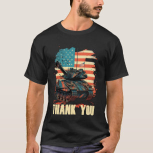 T-shirt Jour commémoratif Blindé Combat américain Drapeau