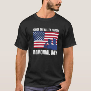 T-shirt Jour commémoratif des héros tombés Drapeau Vintage