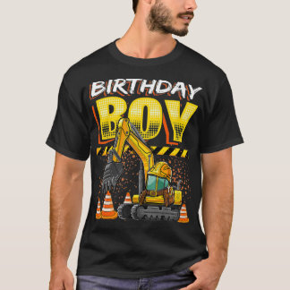 T-shirt Jour d'anniversaire Garçon Excavateur Construction