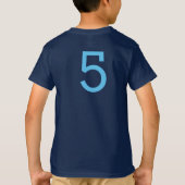 T-shirt Jour d'anniversaire moderne Garçon Marine Bleu Nom (Dos)