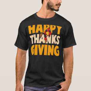 T-shirt Jour de bon thanksgiving Drôle Pèlerin mignon Turq