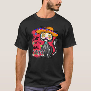 T-shirt Jour de Dia de Muertos de Skeleton de Chat Mort