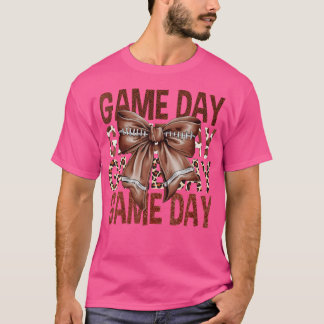 T-shirt Jour de football Bow Leopard