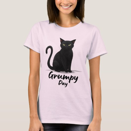 T-shirt Jour de grumeaux avec chat noir (Devant)