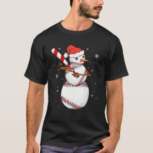 T-shirt Jour de jeu Baseball Snowman Balls Neige Noël Paj