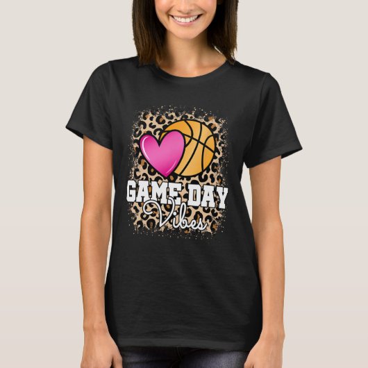 T-shirt Jour de jeu Basketball Empreinte de léopard Femmes (Devant)