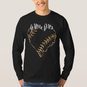 T-shirt Jour de jeu Camo Softball Coeur Softball Fan de ba