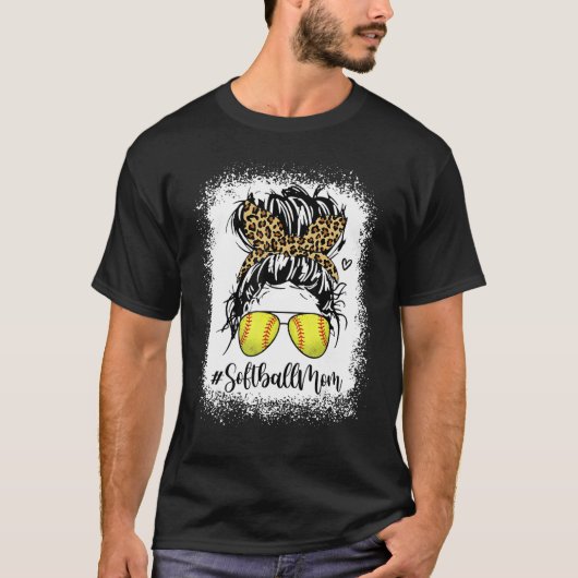 T-shirt Jour de Jeu de maman de Leopard Bleached Bun M (Devant)