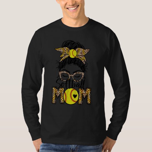 T-shirt Jour de Jeu de maman de Leopard Bleached Bun M (Devant)
