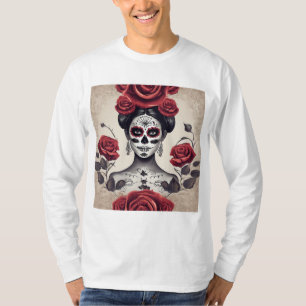 T-shirt Jour de la beauté morte avec des Roses