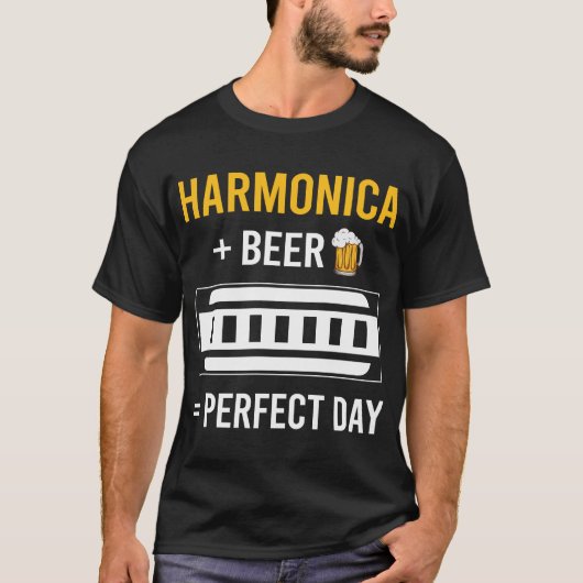 T-shirt Jour de la bière Harmonica Orgue à bouche (Devant)
