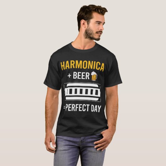T-shirt Jour de la bière Harmonica Orgue à bouche (Devant entier)