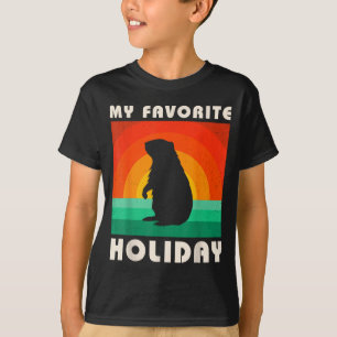 T-shirt Jour de la marmotte Mon jour férié préféré Drôle R
