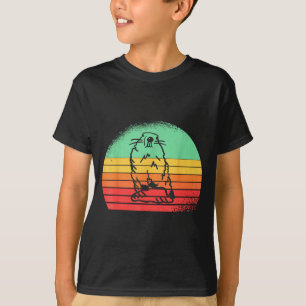 T-shirt Jour de la marmotte Rétro Coucher de soleil Drôle