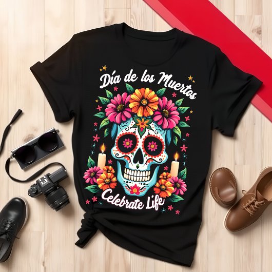 T-shirt Jour de la mort Compétence face audacieux Crâne Ar