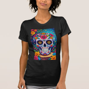 T-shirt Jour de la mort crâne sucre vacances mexicaine