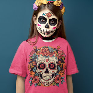 T-Shirt Jour de la mort Floral Crâne sucre mexicain