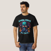 T-shirt Jour de la mort Jeu Joueur Design crâne (Devant entier)