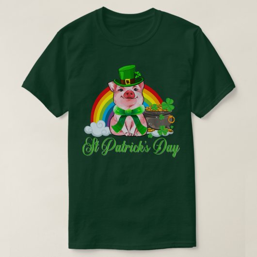 T-shirt Jour de la Saint Patrick 2022 Leprechaun Pig Lover (Design devant)