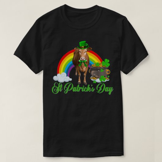 T-shirt Jour de la Saint Patrick arc-en-ciel Shamrock de v (Design devant)