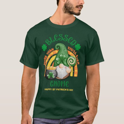 T-shirt Jour de la Saint Patrick BLESSEE Green Irish Gnome (Devant)